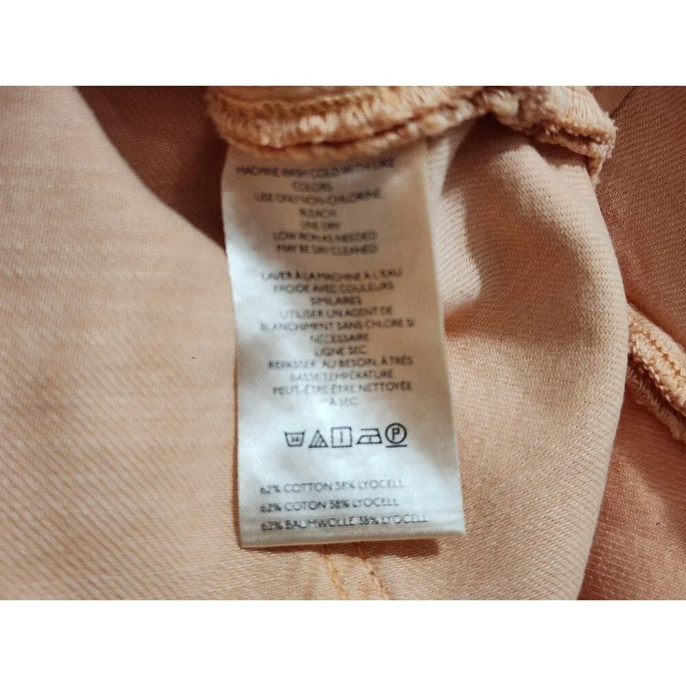 Anthropologie Pilcro Pleated Denim Mini Skirt Orange Fray Hem Button Fly Sz 16